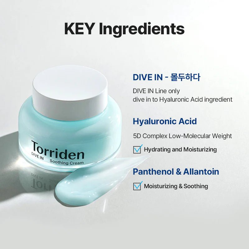 Torriden Dive In Low Molecular Hyaluronic Acid Cream: Deep Hydration and Skin Nourishment - Think Shop